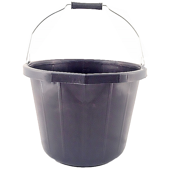 Black Plastic Buckets -- 3 Gallon with Handle